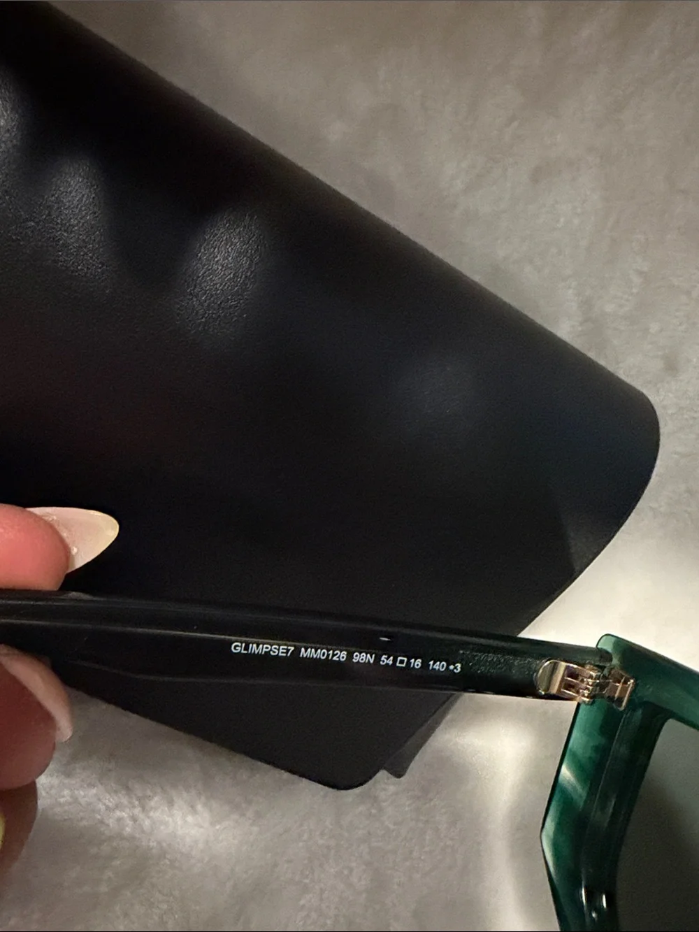 Max Mara GLIMPSE7 MM0126 Green Rectangular Sunglasses Case Cloth